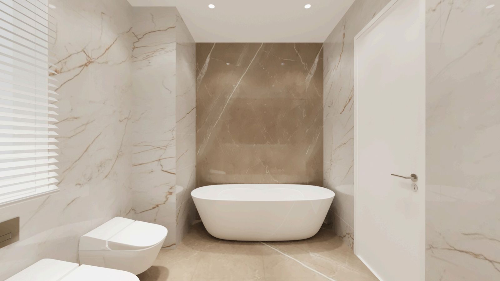Master bathroom render with freestanding tub