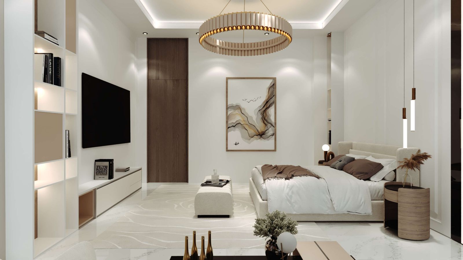 Bed wall and joinery
